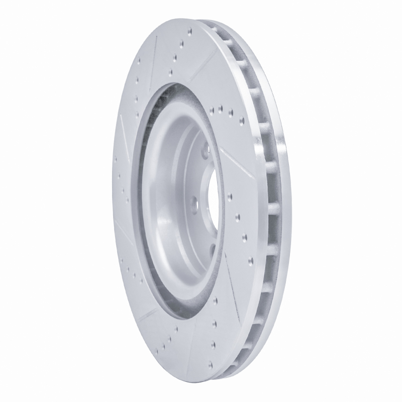 Chrysler 300 Brake Rotor (1) - Front Right - R1 Concepts - Drilled & Slotted - Silver - `05-`23